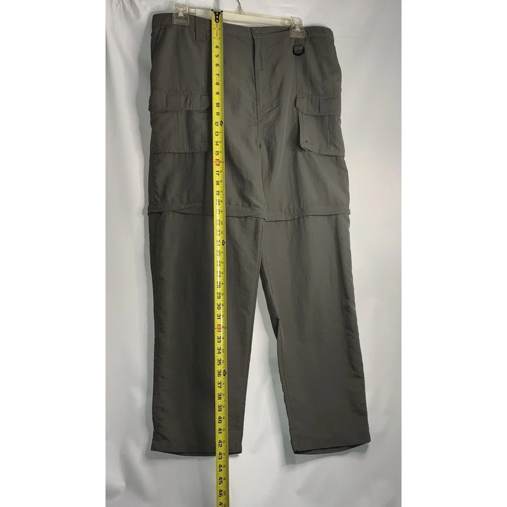 World Wide Sportsman Pants Mens XL/30 Grey Nylon Convertible Zip Off Fishing